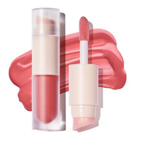 Dual Ended Lip Tint With Brush Waterproof Long Lasting Lip Gloss Liquid Lipstick Two In One Lip Makeup Cosmetic OEM Custom
