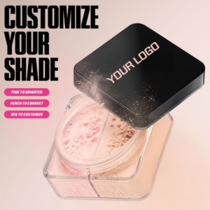 Dual Color Matte Setting Powder Long Lasting Makeup Finishing Powder OEM
