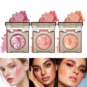 Custom Logo Private Label Marble Baked Blush Powder OEM Custom Makeup Factory Natural Glow Cheek Color