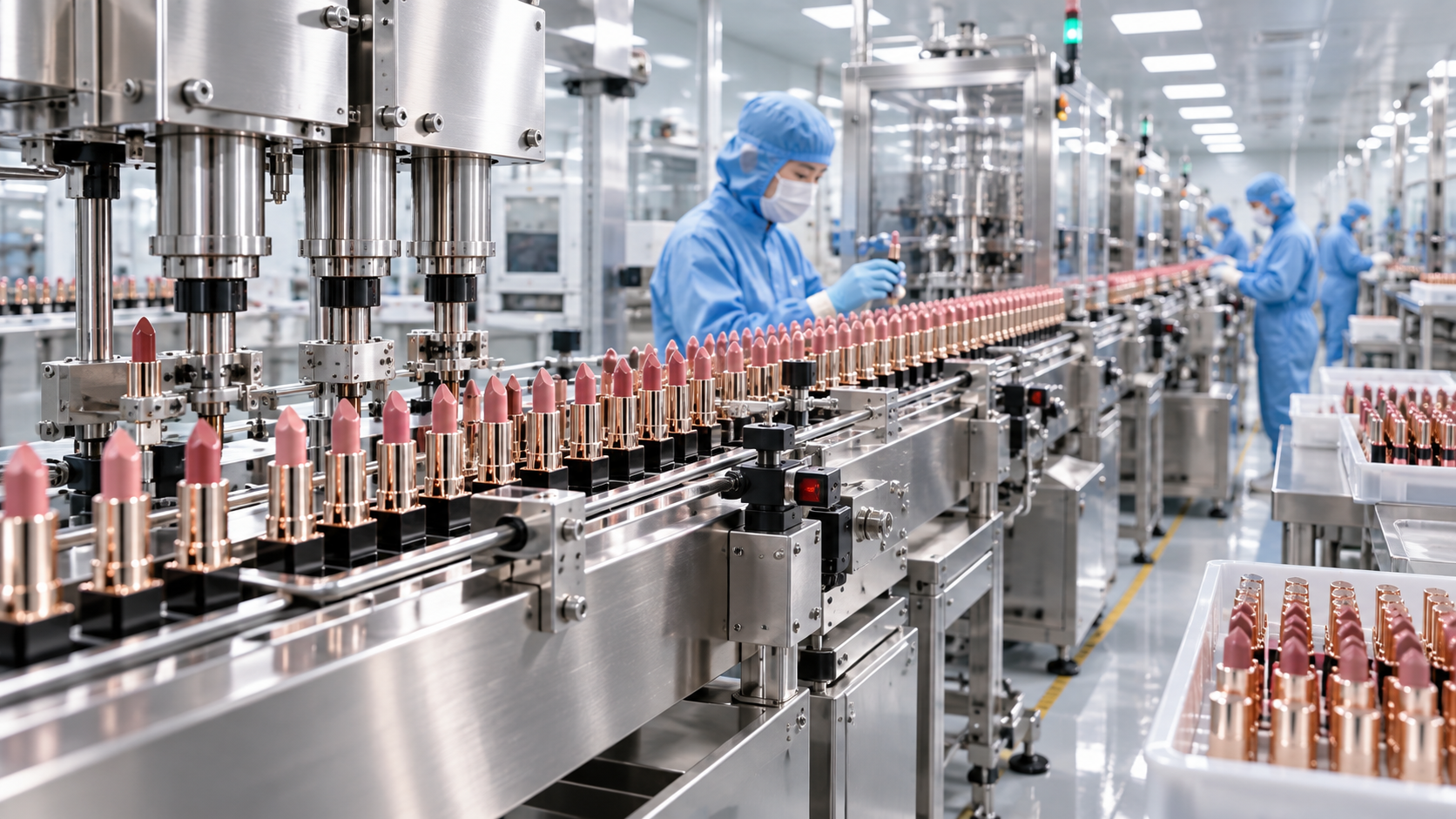 Lipstick cosmetics OEM ODM manufacturing production line at CHOICEODM
