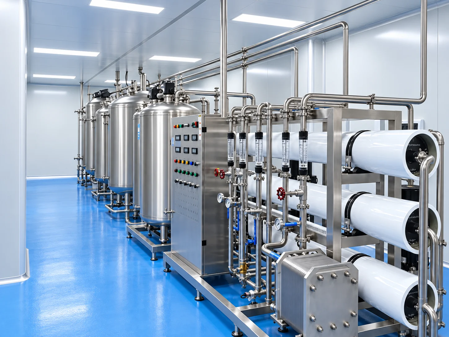 Purified-water treatment equipment for cosmetics manufacturing